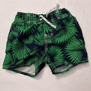 Baby Gap Blue/Green Tropical Design Swim Trunks - 6-12 Months